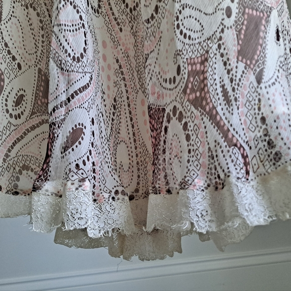 Luciano Dante Pretty Baby dress, size 14, cream color with light pink and brown - Picture 4 of 6